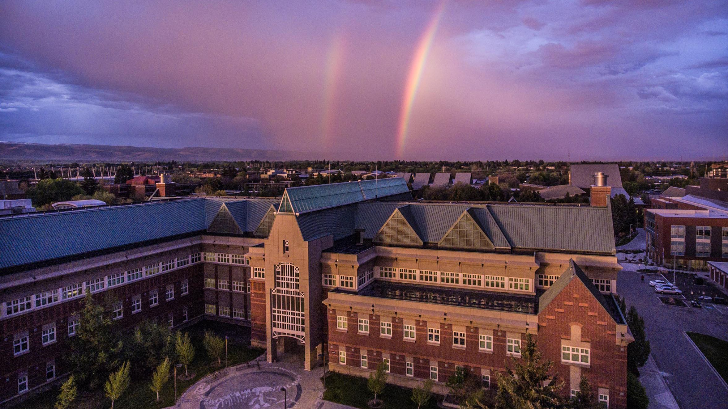 arial view of campus