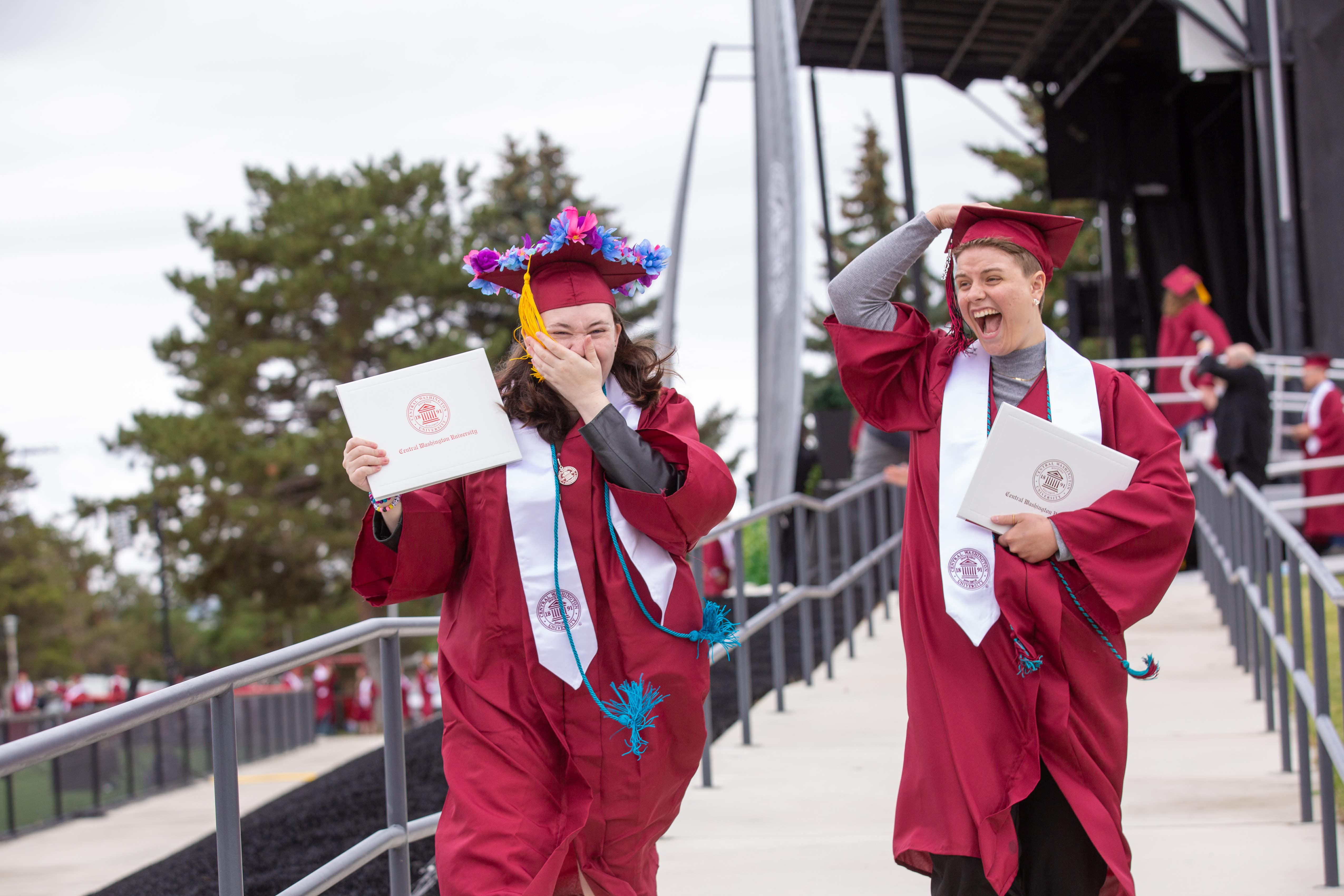 students celebrating after graduation