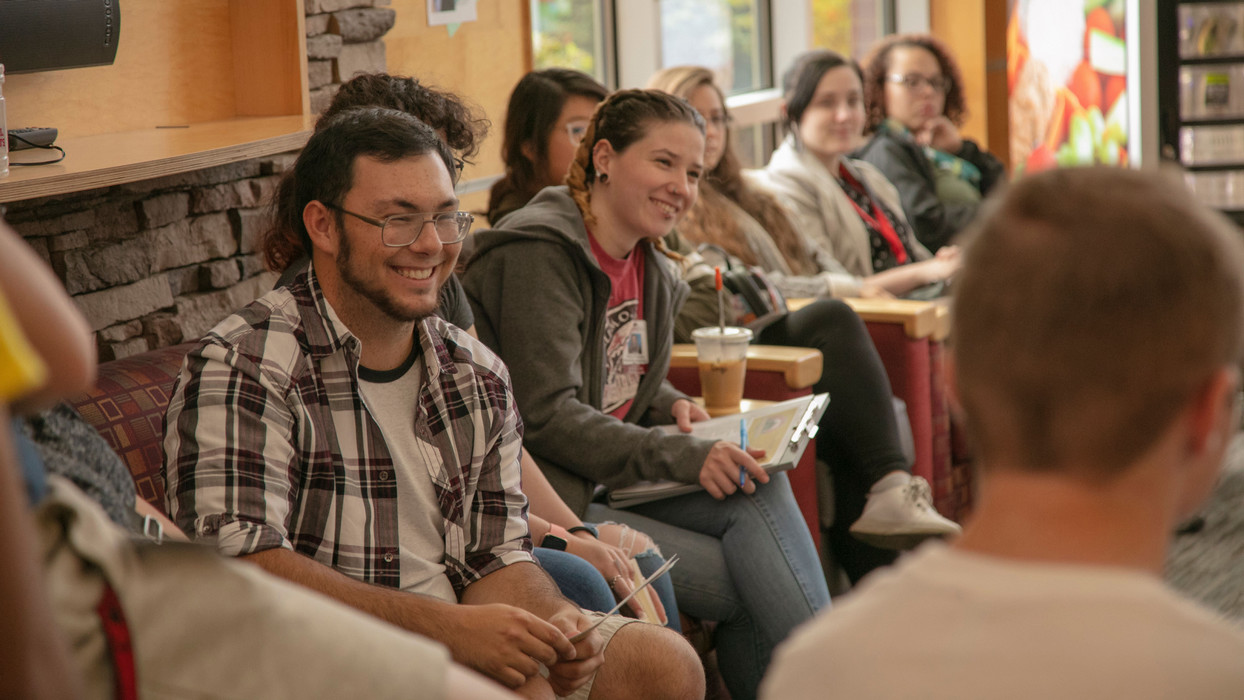 Students listen attentively as they learn something new within the Douglas honors program at Central Washington University.