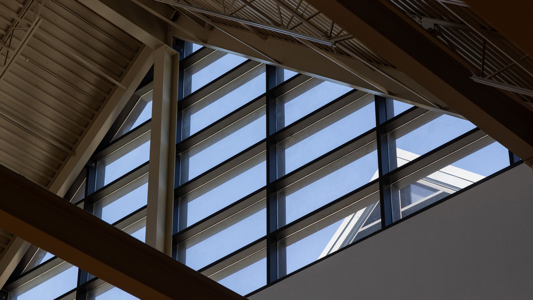 The ceiling of a building