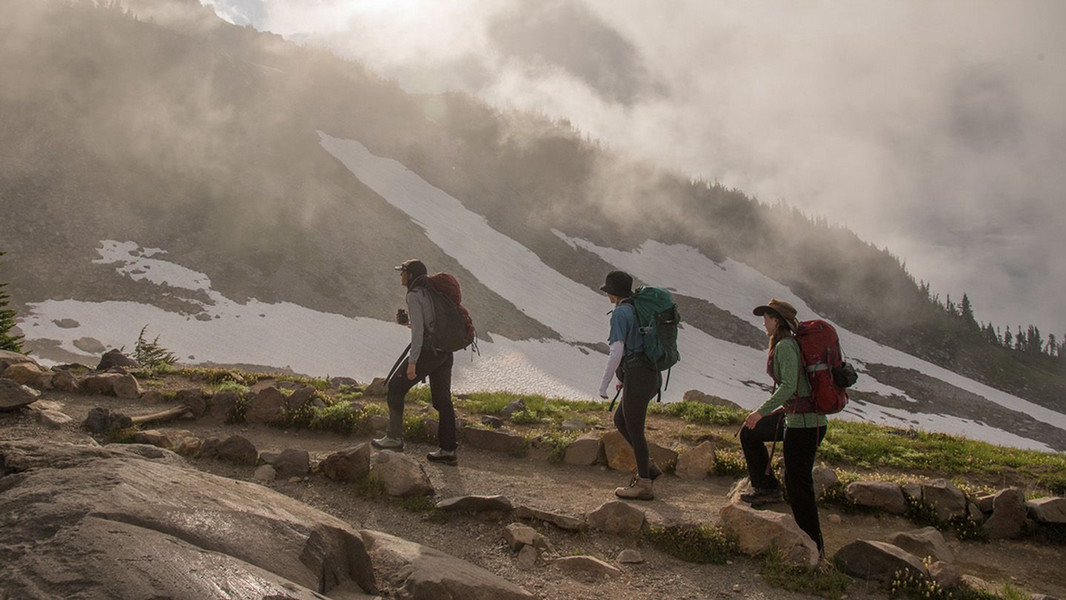 Students hiking.