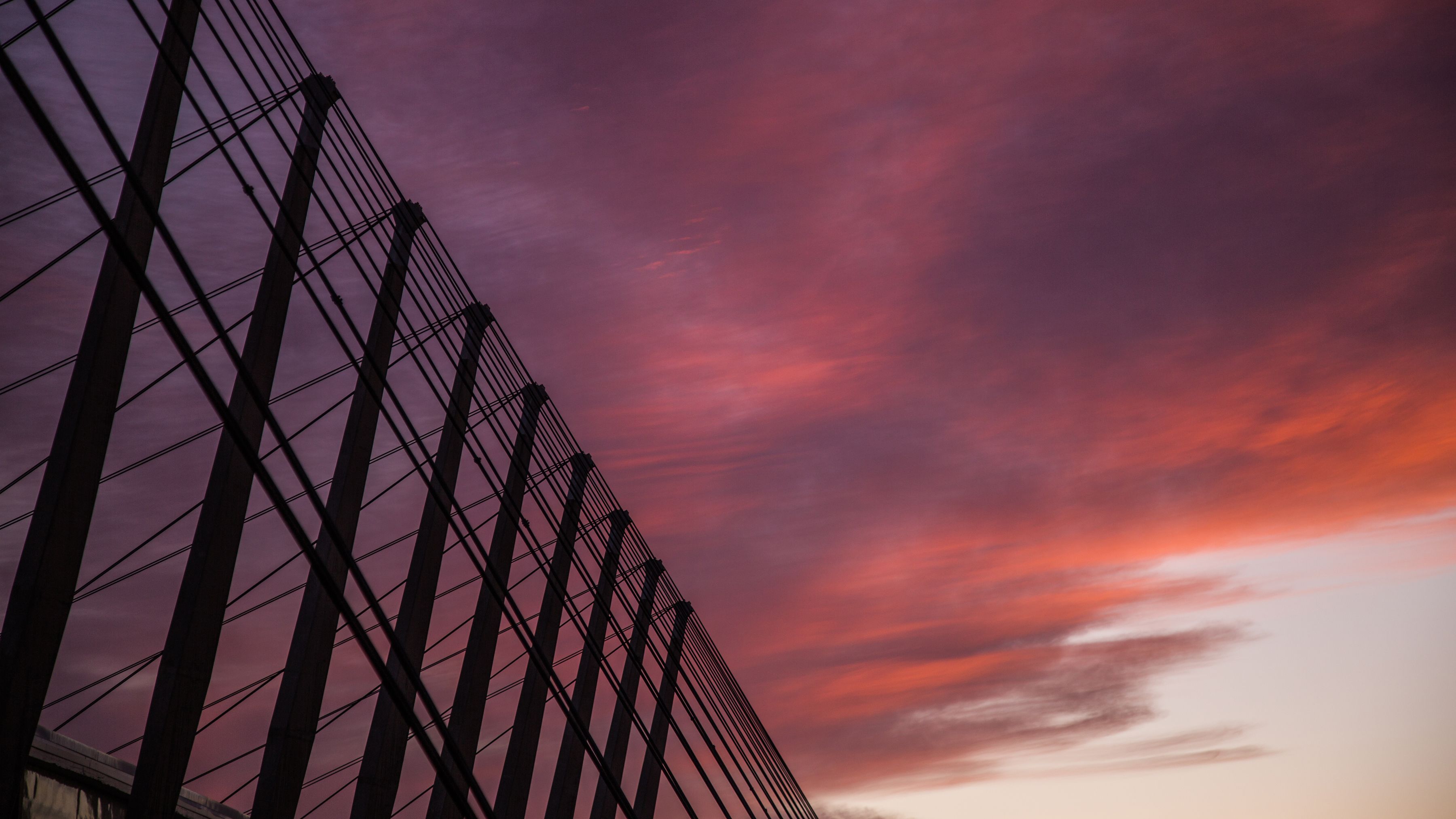 Purple and Orange colored sunset at Central Washington University