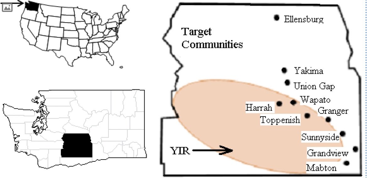 Washington State Map that shows the SCW target area.