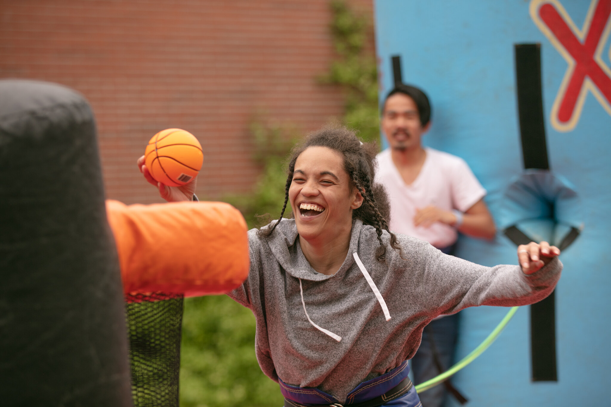 girl throwing a ball