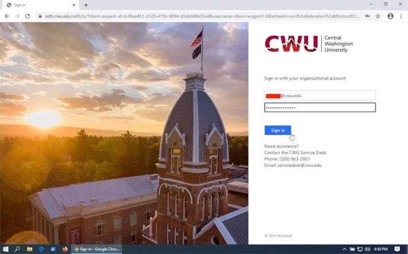service request login with CWU user login