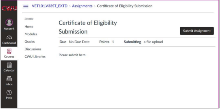 When you are finished, click "submit assignment" and attach your file or fill out the text box.