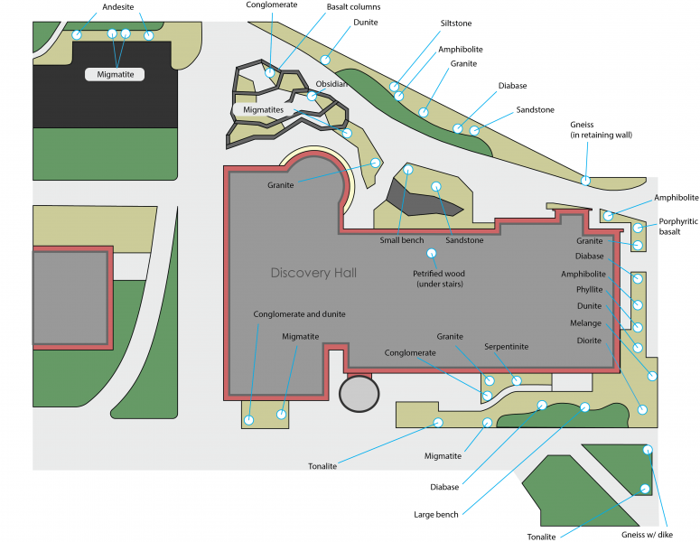 Discovery Hall Rock Garden Map