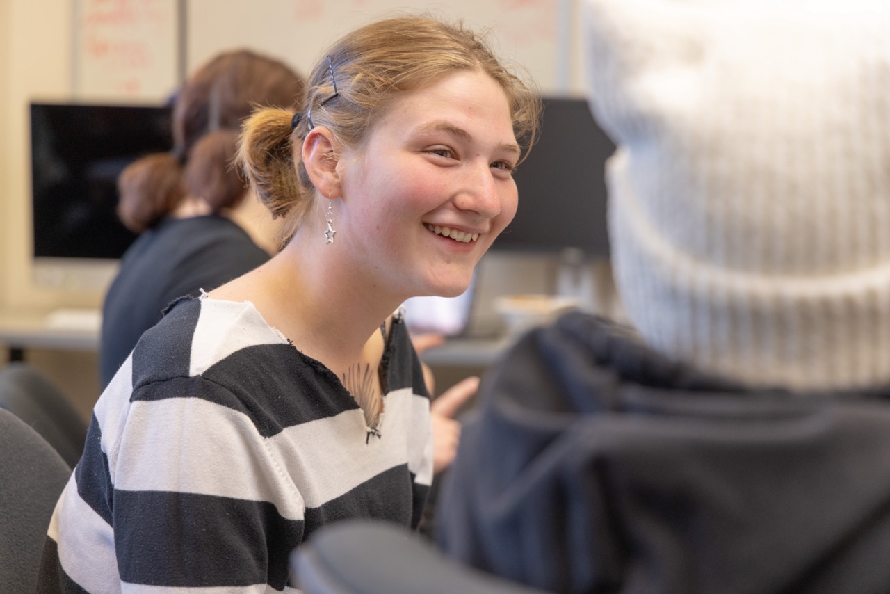 Student smiling.