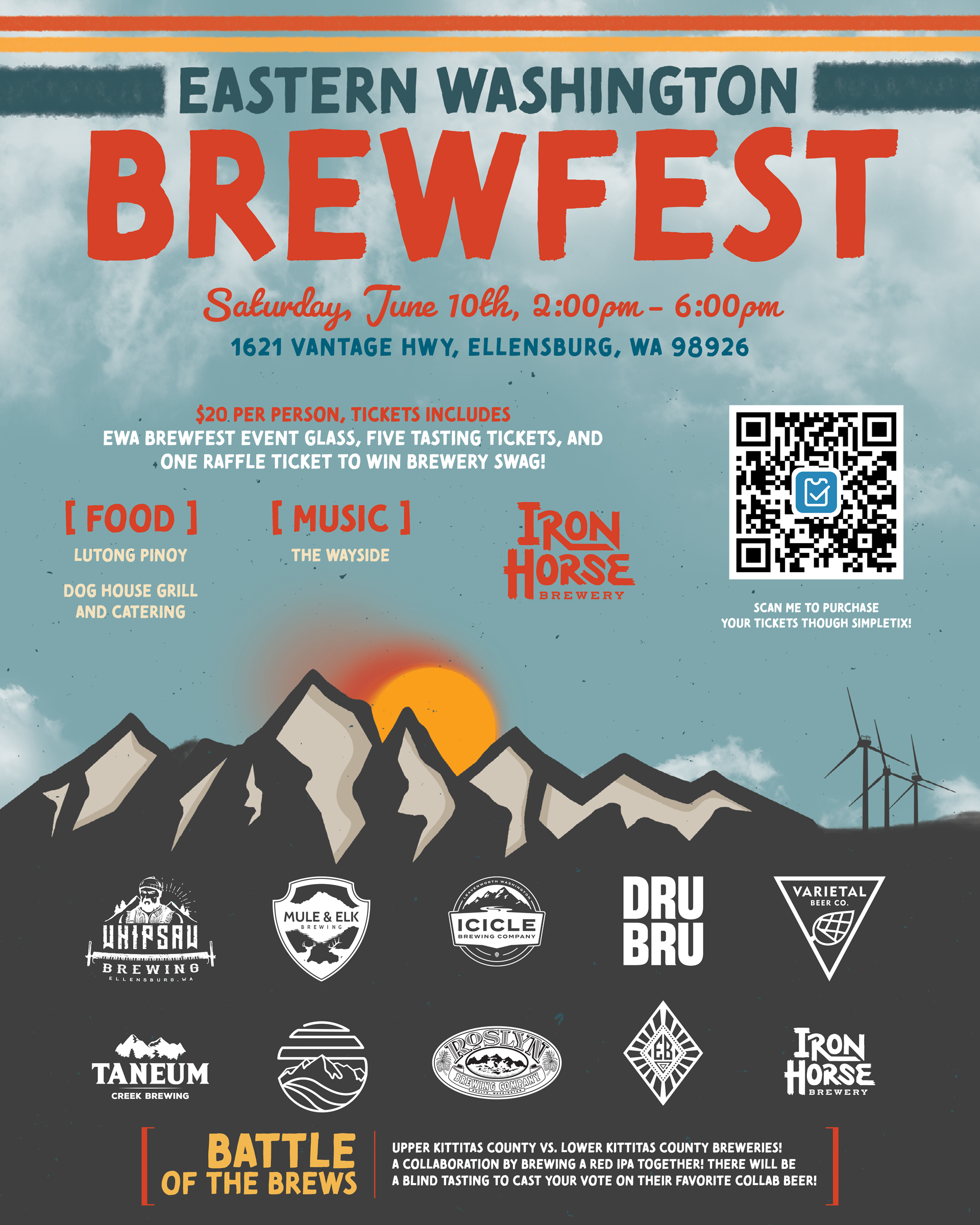 Eastern Washington BREWFEST, Ellensburg, June 10, 2 - 6pm