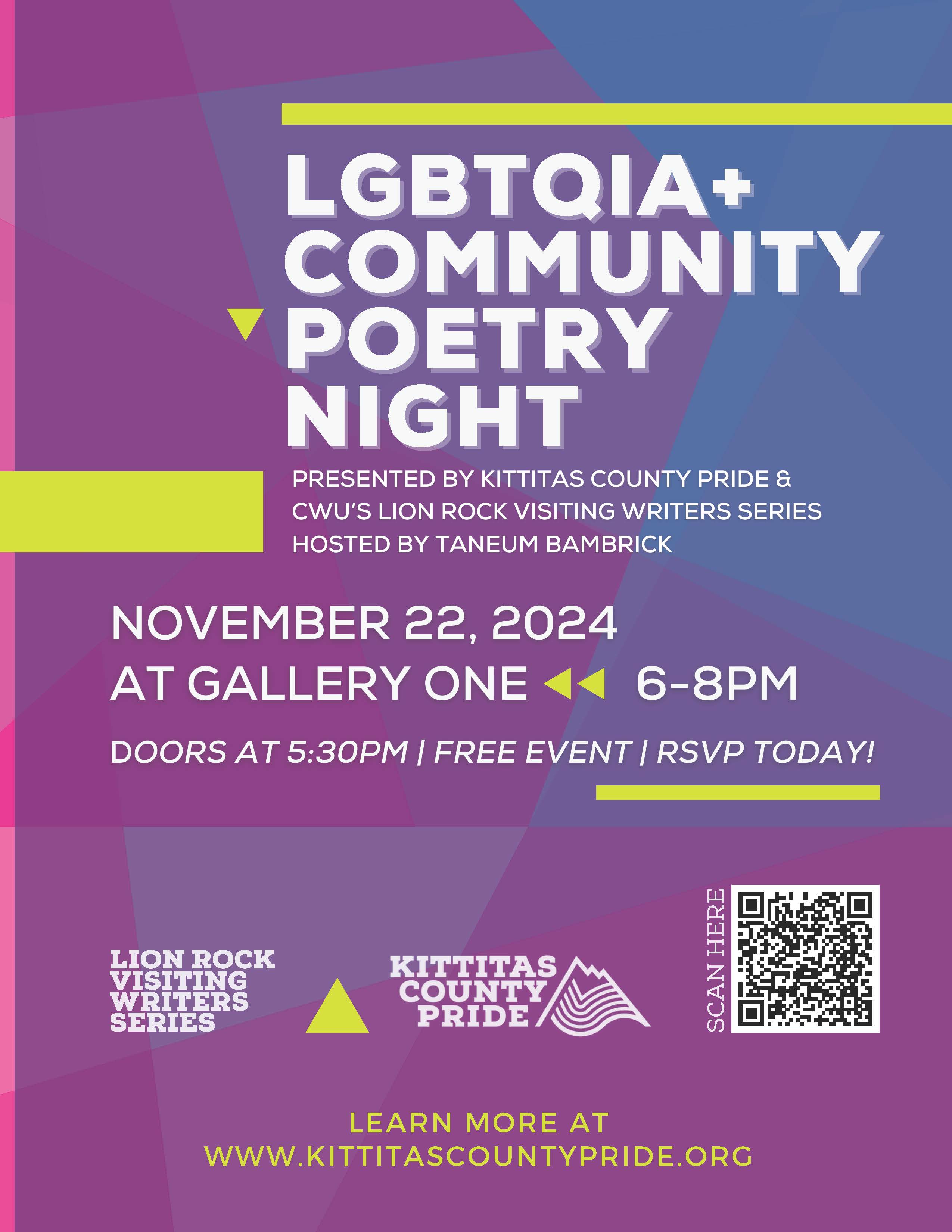 LGBTQIA+ Community Poetry Night poster