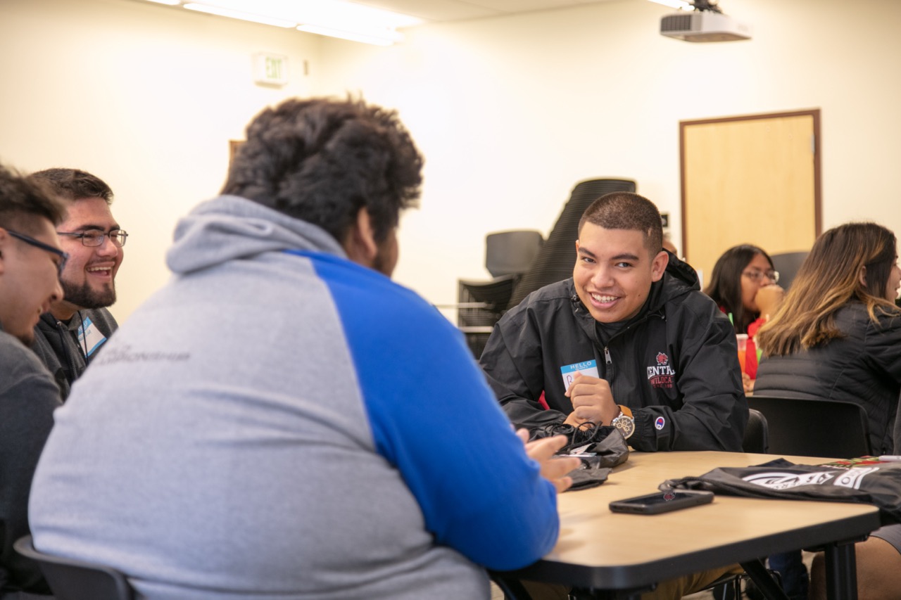 Student smiling at the camera. 
