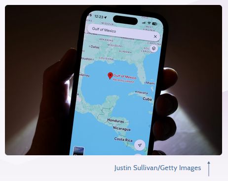 image of a mobile device witha map app displayed