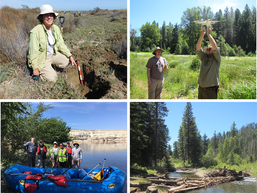 Lisa Ely in the field with students