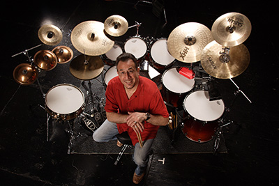 Image of Bobby Sanabria with his drum set.
