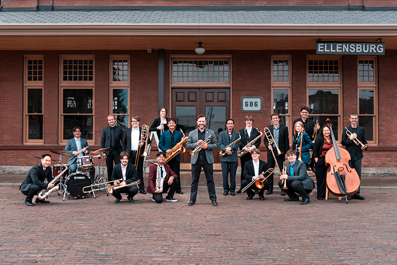 Photo of CWU Jazz Band 1 on stage at the 58th Annual Monterey Jazz Festival.