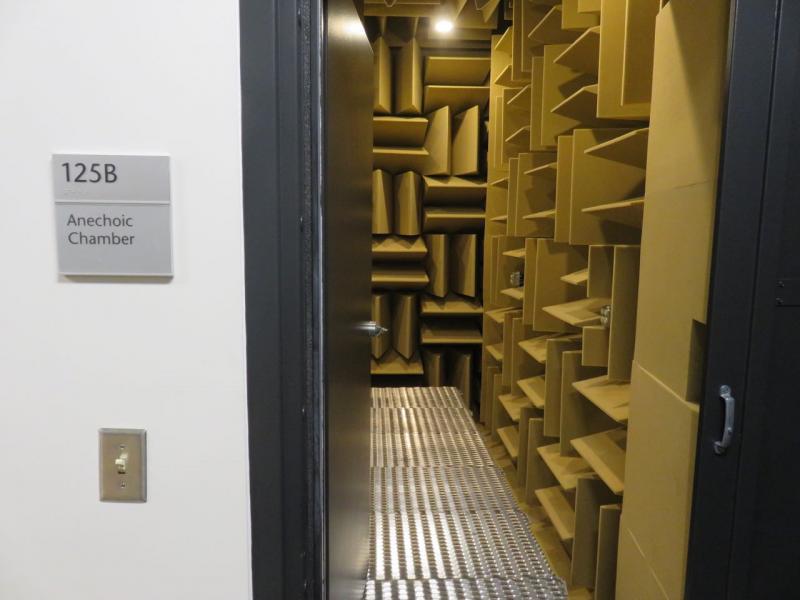Room 125B there are shelves inside