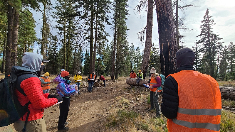 Resource Management Students doing fieldwork