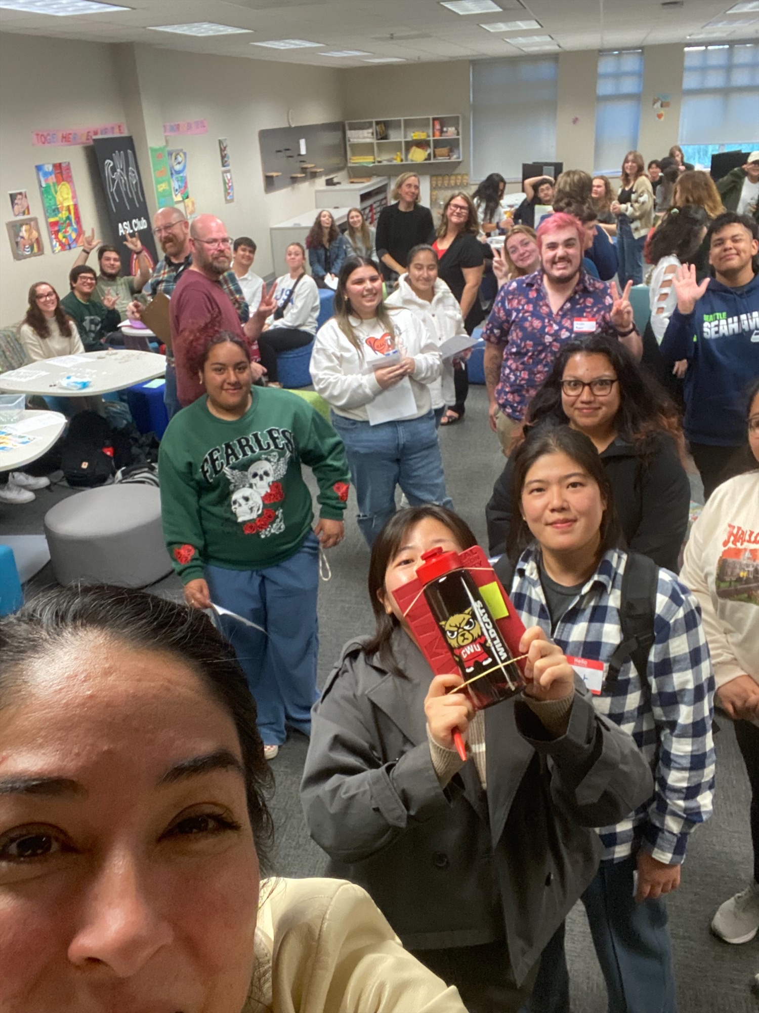 students-celebrating-at-fall-open-house