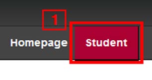 Located at the top of the MyCWU page are two tabs: Homepage and Student. Student is currently selected.