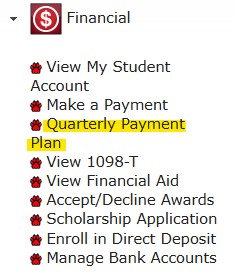 Payment Plan link in MyCWU