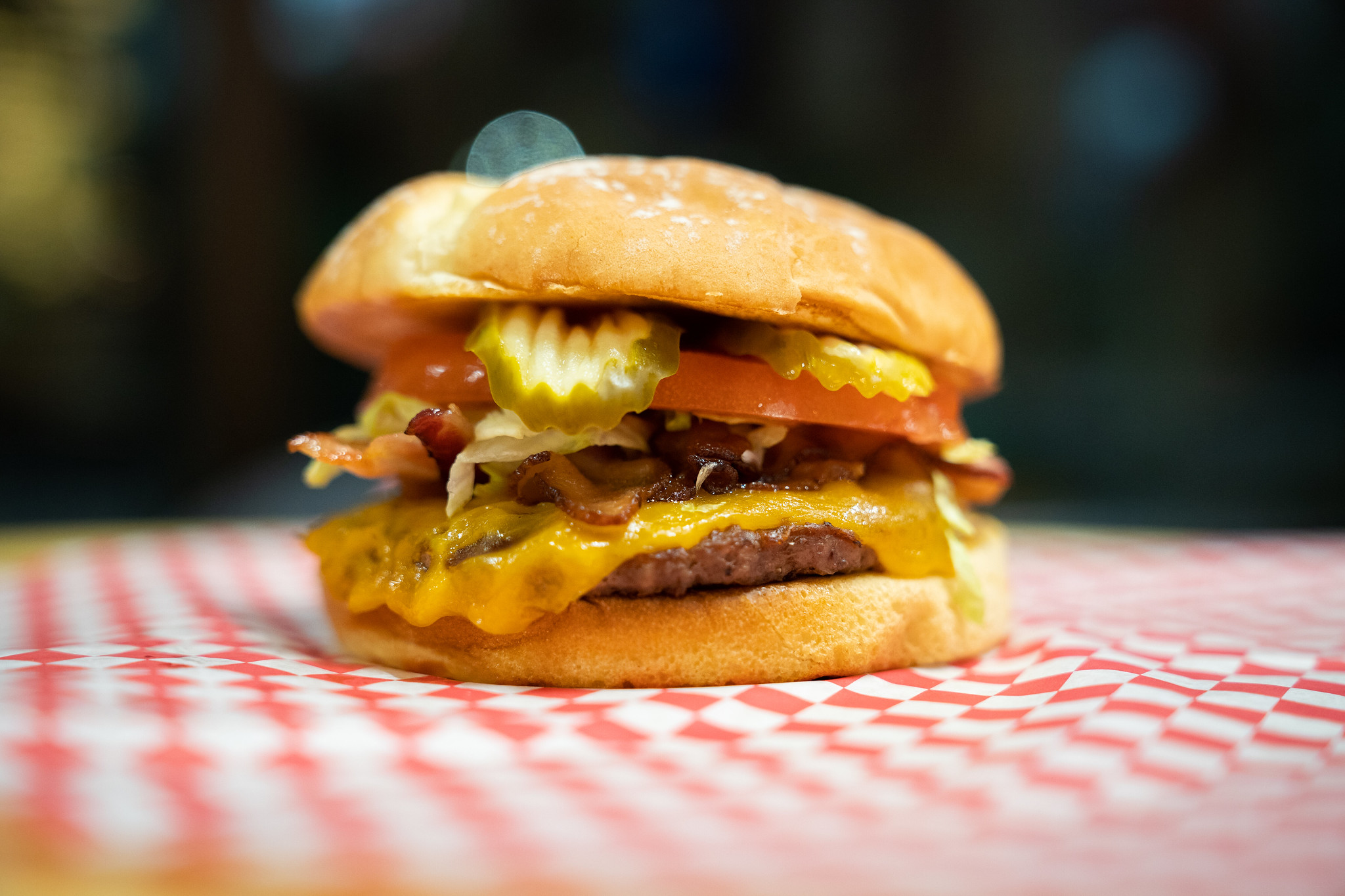 A juicy burger from Lion's Rock