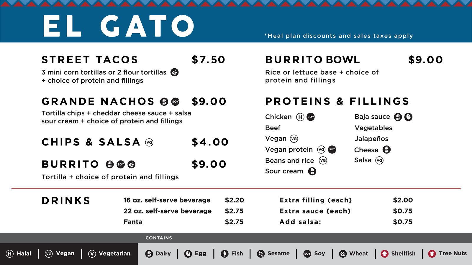 El Gato Menu