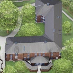 Aerial View of Davies Residence Hall.