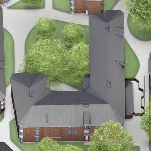 Aerial view of Meisner Residence Hall.