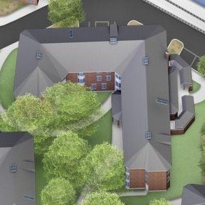 Aerial View of the Quigley Residence Hall